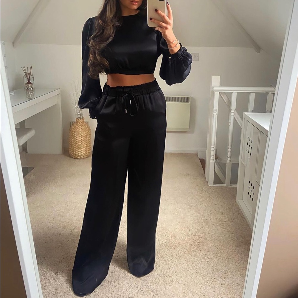 Zara Satin Effect Crop Top